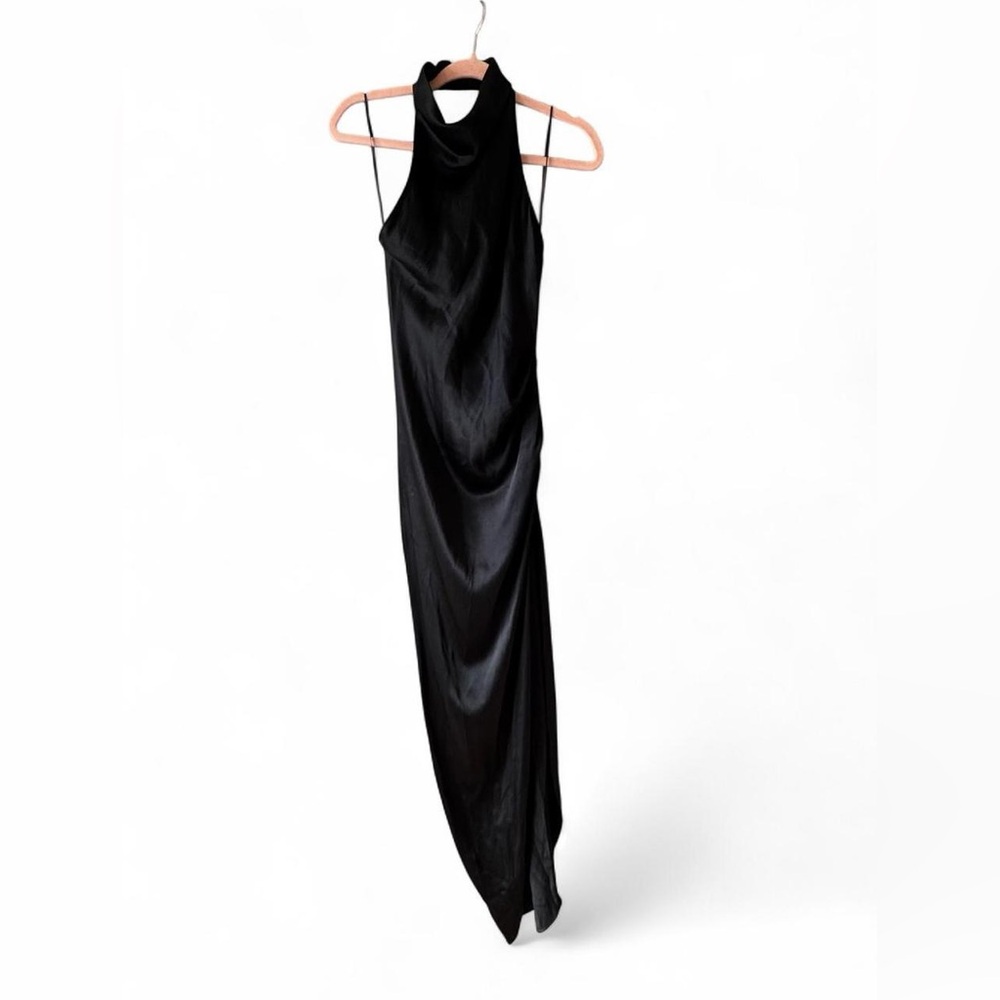 Amanda Uprichard x REVOLVE Samba Black Silk Halter Gown XS
